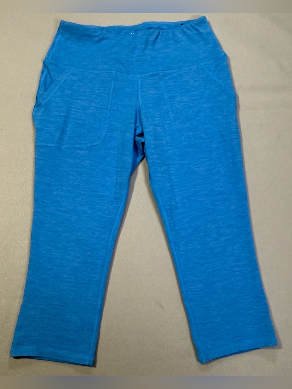 Torrid Active Capri Leggings Blue Heather High Rise Pockets Size 00